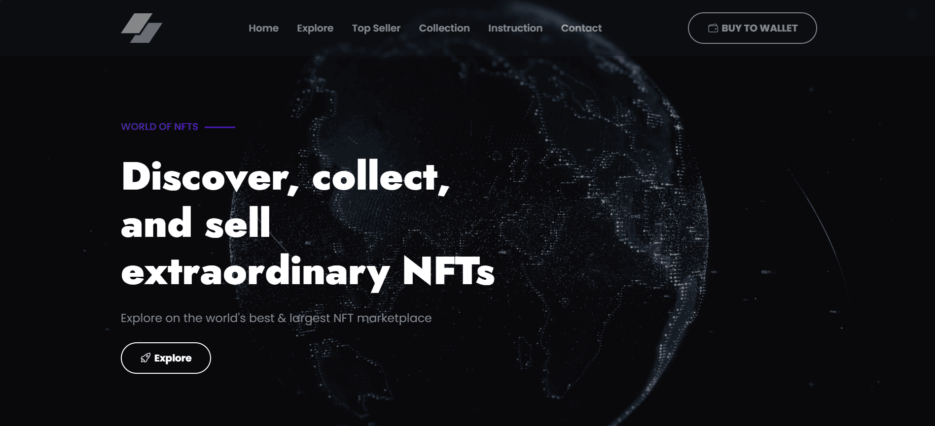 Ecommerce Website for NFT selling or buying.